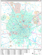 San Antonio  Wall Map Premium Style